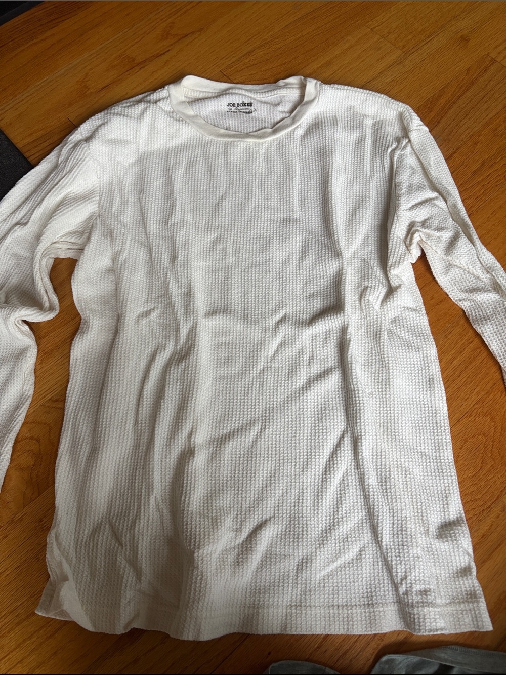 Joe Boxer Cream Waffle-Knit Long Sleeve Thermal Shirt
